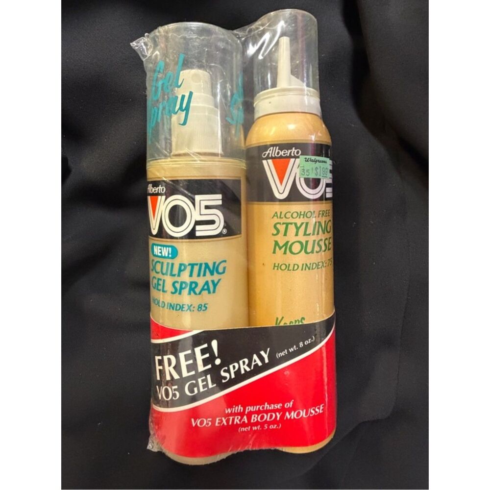 Vintage Alberto VO5 Styling Mousse + Free Gel Spray Set Sealed